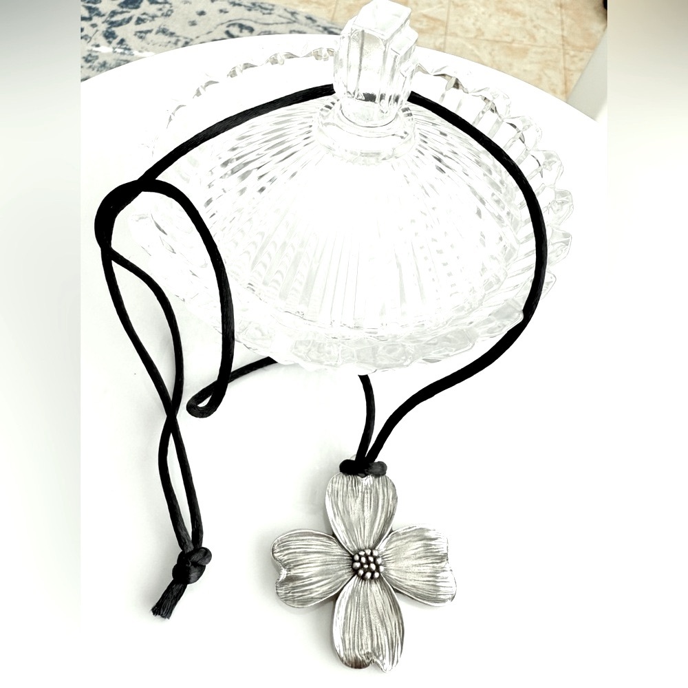 Danforth Pewter Dogwood Pendant Necklace